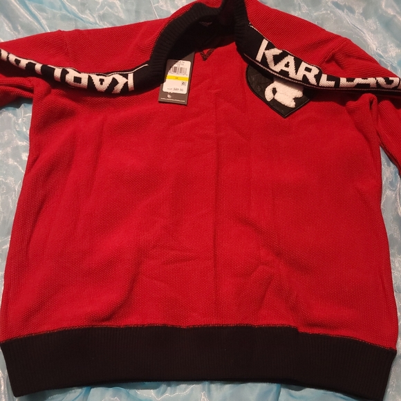 KARL LAGERFELD SWEATER..Red..Medium. NWT - Picture 8 of 10